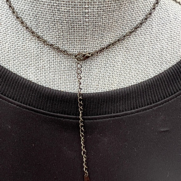 VCLM black bead and rhinestones necklace with matching earrings - Picture 6 of 11